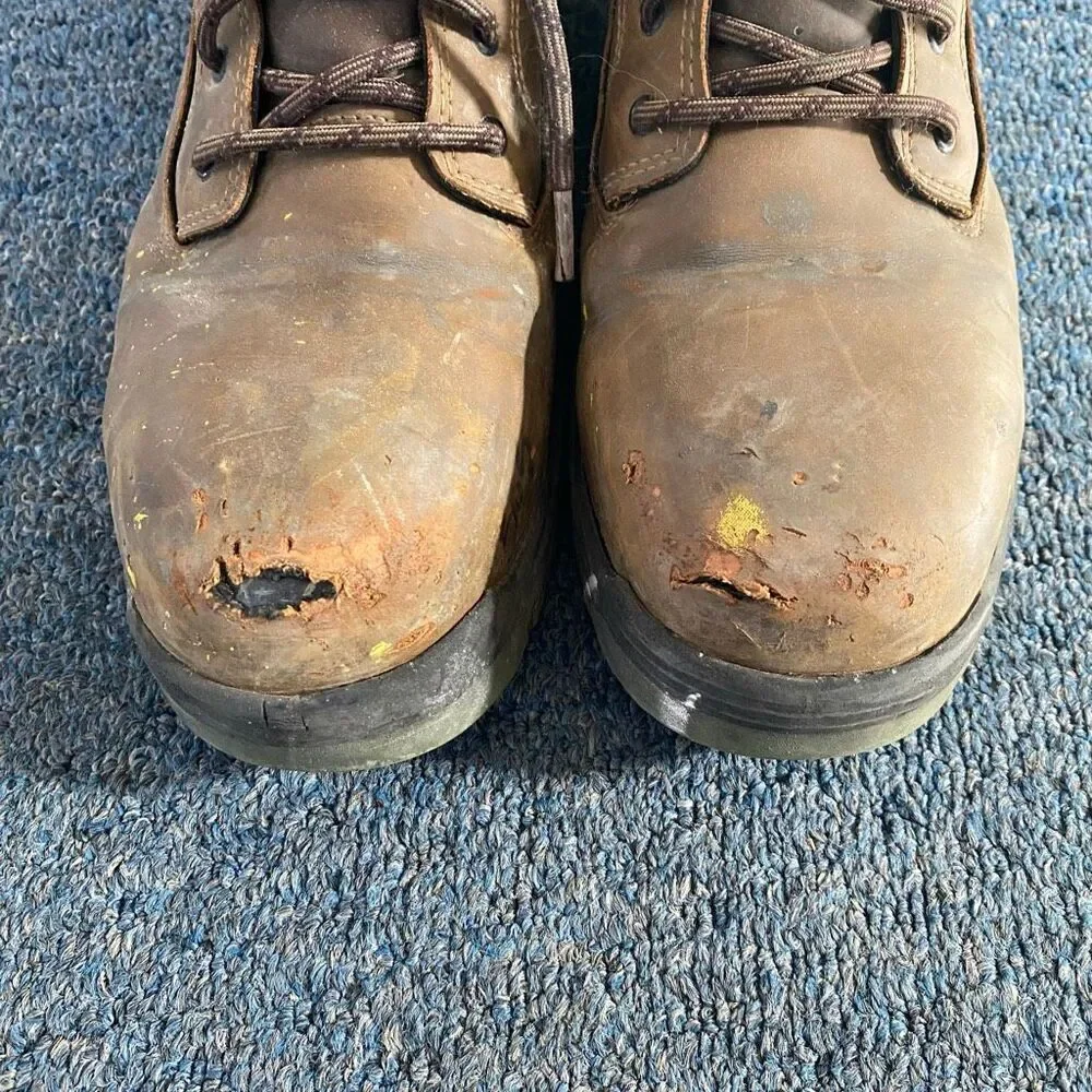 Brahma men 9.5 steel toe tie up lace work boots